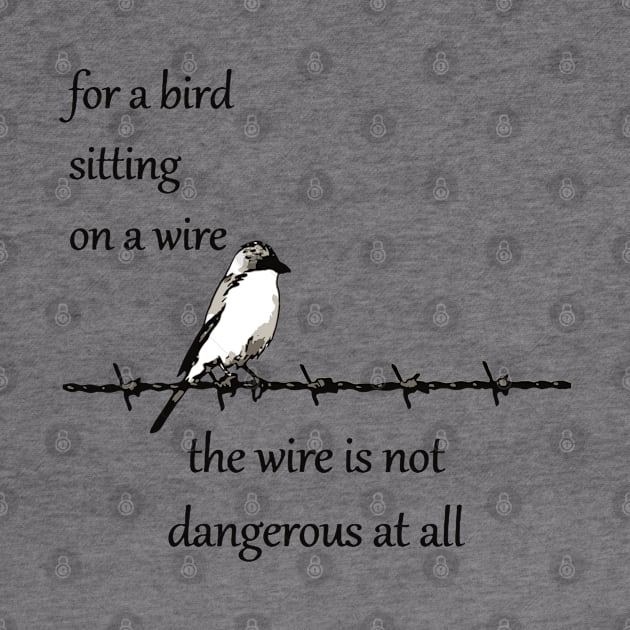 For A Bird Sitting On A Wire The Wire Is Not Dangerous At All by taiche